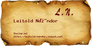 Leitold Nándor névjegykártya